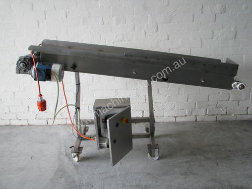 Stainless Steel Motorised Conveyor - 1.6m long