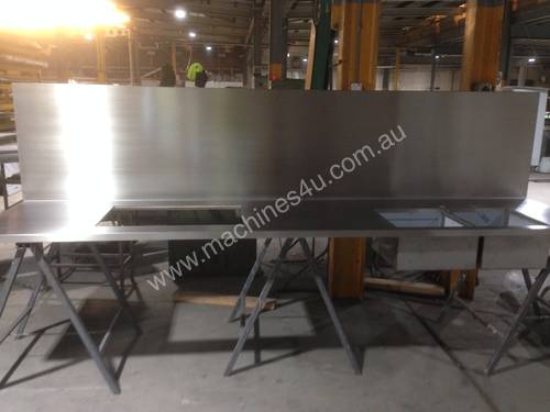 3.3m Stainless Steel Kitchen Bench & Splashback