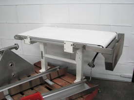 Motorised Belt Feeder Conveyor with Stainless Steel Guards - 1.2m long - picture0' - Click to enlarge