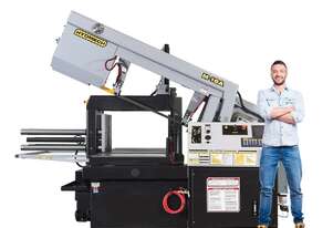 CUTS WIDE VARIETY OF MATERIALS - HYDMECH M-16A Automatic Scissor Style Bandsaw - USA Made