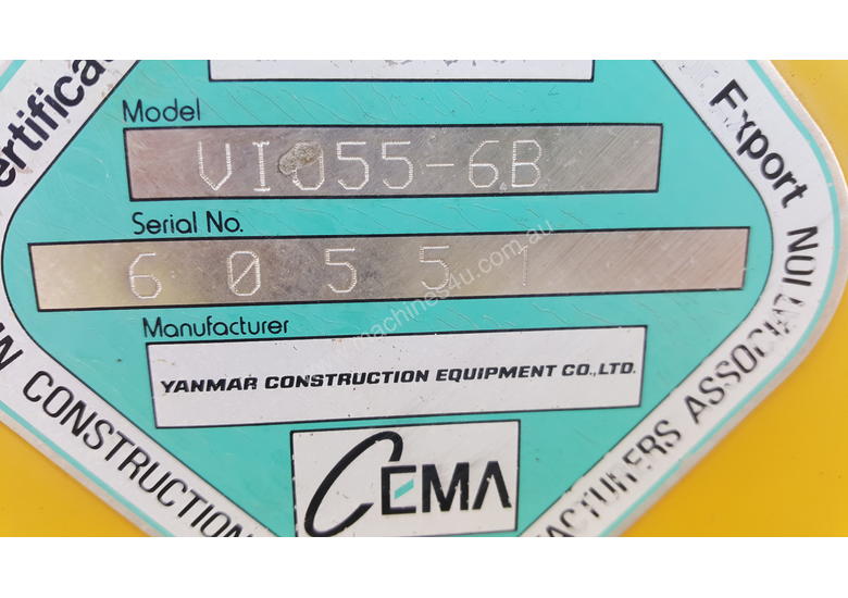 caption Used Yanmar VIO55-6B Open Cab Excavator, With Full Set of Buckets, Quick Hitch, Steel Tracks & Bolt