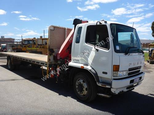 2007 Mitsubishi Fuso Fighter FM 600 4x2 Flat Bed Truck with Fassi F80A.22 Hiab Crane