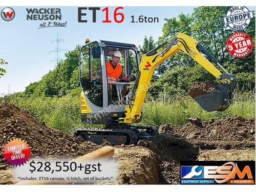 Wacker Neuson ET16 (1.6ton) excavator