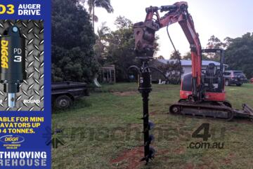 Digga PD3 auger drive combo package mini excavator up to 4T