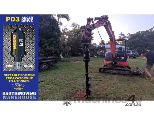 Digga PD3 auger drive combo package mini excavator up to 4T