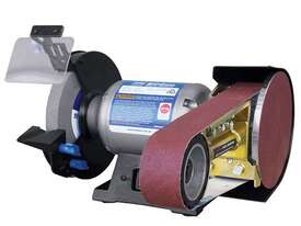 MULTITOOL BENCH GRINDER WITH LINISHING ARM -  600W 200MM BENCH GRINDER WITH 50MM BELT GRINDER - picture0' - Click to enlarge