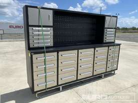 Unused Steelman 3.0m Work Bench/Tool Cabinet, 30 Drawers, 2 Doors - picture0' - Click to enlarge