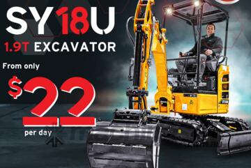 SANY SY18U 1.9T Excavator | PACKAGE FROM ONLY $22 PER DAY