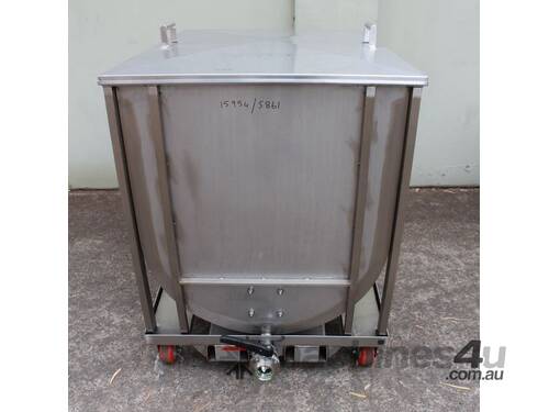 Stainless Steel Mobile Feed Hopper.