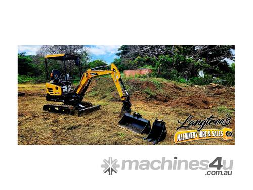 caption SANY SY16C Mini Excavator & Trailer Package with Auger Drive – Ideal for Tight Spaces & Transport - Hire