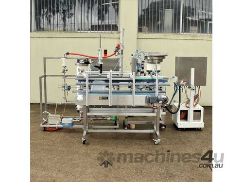 Liquid Filling and Capping Machine using Flowmeter with Inline Filter