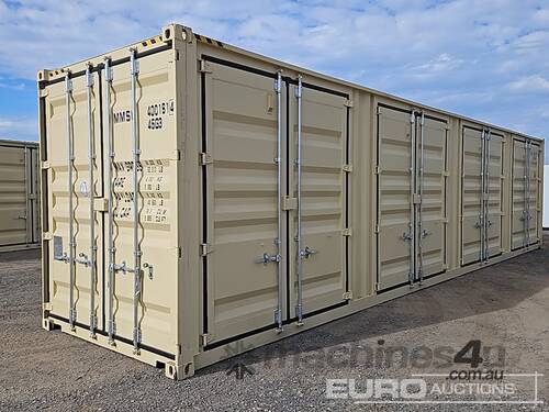 caption Unused 40' High Cube Multi 4 Door Container