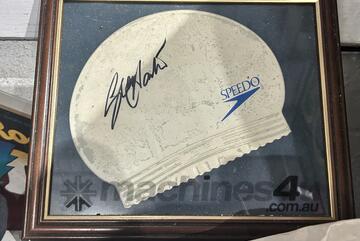 Grant Hackett Signed and Framed Swimming Cap