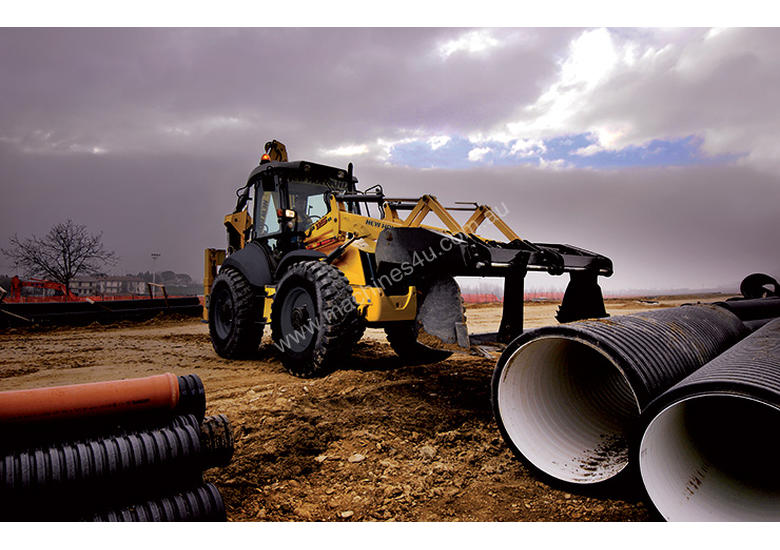 caption New Holland B115B Backhoe Loader