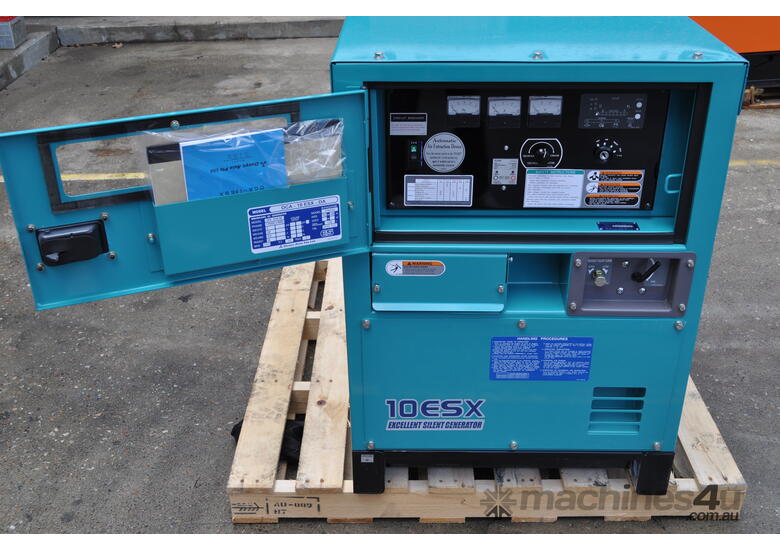 caption 10 KVA (NEW) Kubota Denyo 1500 RPM Silenced Single Phase Prime Power Generator Set , Demonstrator ma