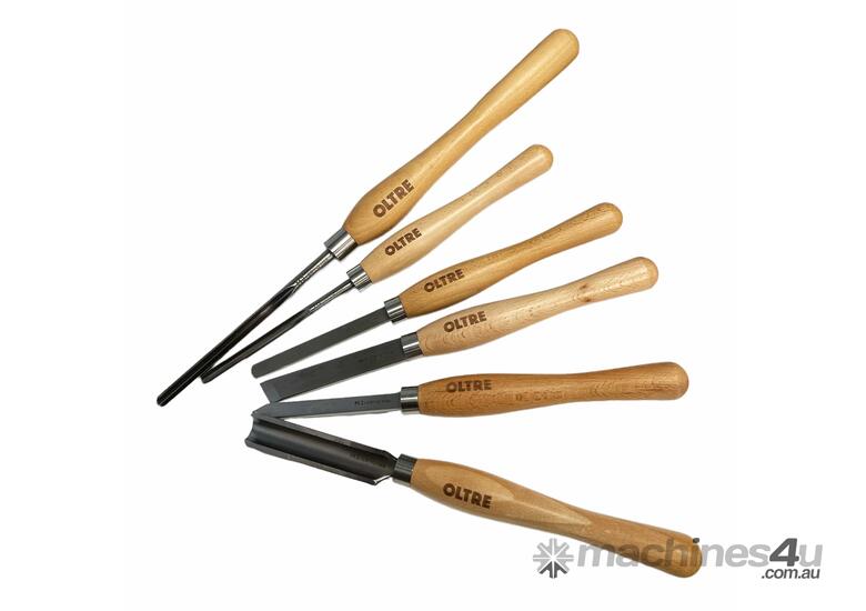 caption 6Pce Woodturning Chisel Tool M2 CRYO HSS (5 Small + 1 Medium Turning Tool) Set by Oltre
