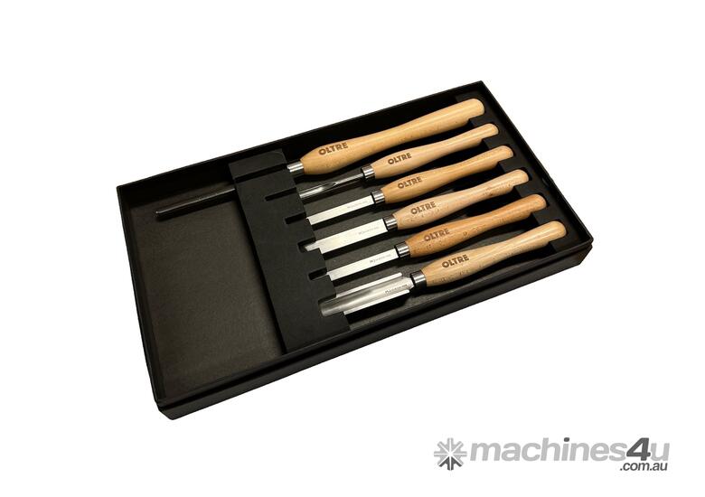caption 6Pce Woodturning Chisel Tool M2 CRYO HSS (5 Small + 1 Medium Turning Tool) Set by Oltre