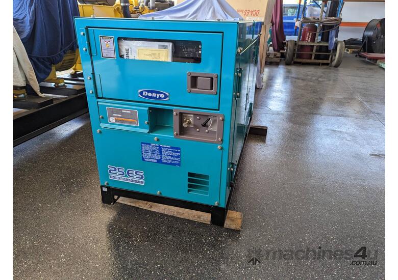 caption 22.5 KVA (NEW) Denyo Japan Silenced Kubota Powered Very Quiet Diesel Generator Set Only 3 Available