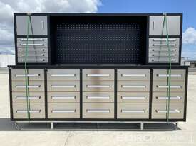 Unused Steelman 3.0m Work Bench/Tool Cabinet, 30 Drawers, 2 Doors - picture0' - Click to enlarge