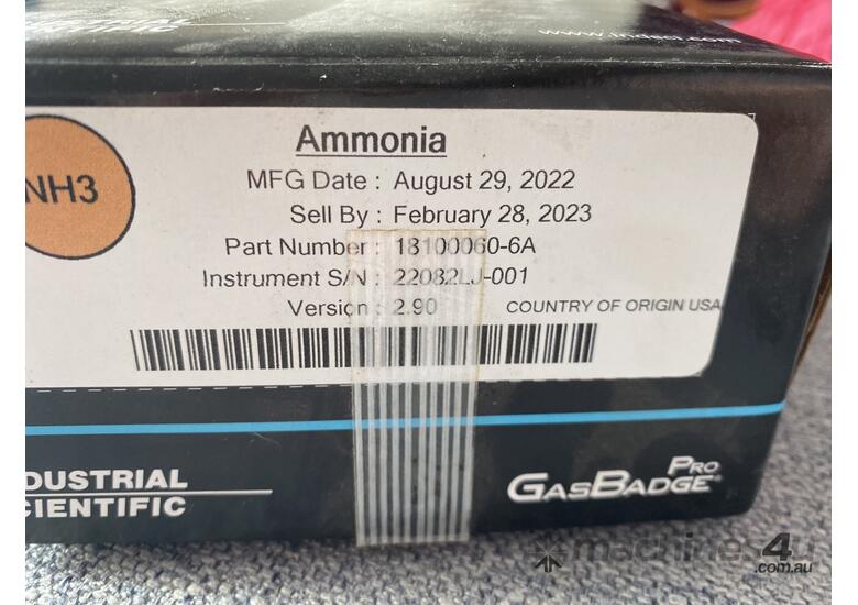 Used Industrial Scientific GasBadge Pro Ammonia NH3 Gas Monitor Gas