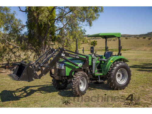 New Enfly 55HP ROPS 4WD tractor with FEL 4in1 bucket 