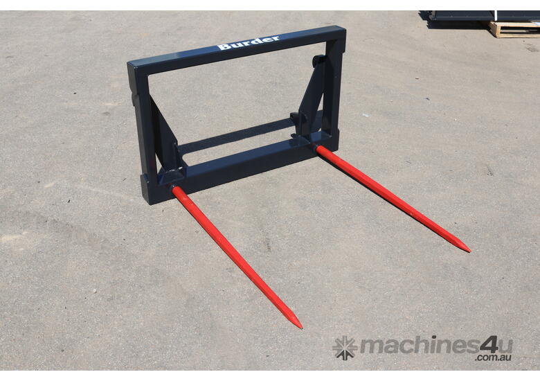 caption Burder 'Titan' Series Round Bale Fork with Euro Hitch + 2 x 1240mm long tines