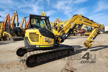 2021 YANMAR VIO80 8T EXCAVATOR WITH TILT HITCH, HEIGHT AND SLEW CONTROL AND 1825 HOURS