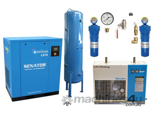 caption CVA Compressors - Senator LS18 Professional Package - 18kw Screw Air Compressor