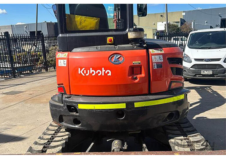 caption Kubota U55 5T Excavator with New Rubber Tracks, Service in A1 Condition!
