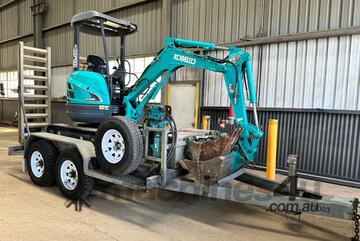 Kobelco SK20SR-5 with Attachments and Trailer