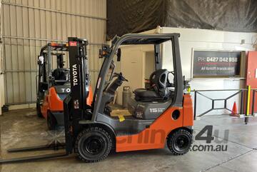 TOYOTA 2014 8FG15 DELUXE MODEL S/N 36466 LPG 3 METER 2 STAGE MAST 1.5 TON 1500 KG CAPACITY