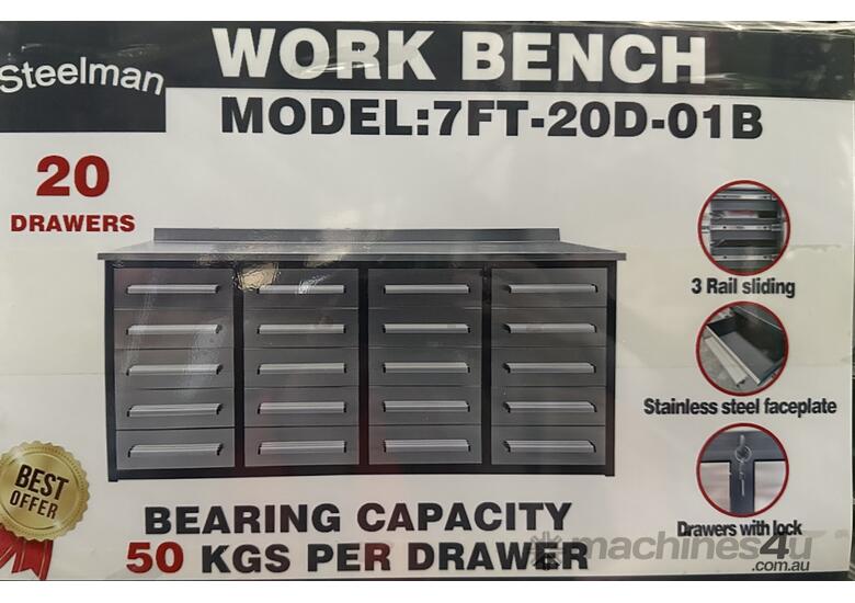 Unused 20 Drawer 7ft Workbench