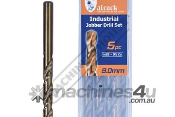 HSS Jobber Drill Pack - 5 Piece 9.0mm M35 Grade HSS with 5% Cobalt 135 Precision Ground Flute & Sp