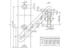 GB-110.8020 3200mm Sheet Metal Guillotine Blade Set - 6CrW2Si 1100 x 80 x 20mm Top & Bottom Blade Se