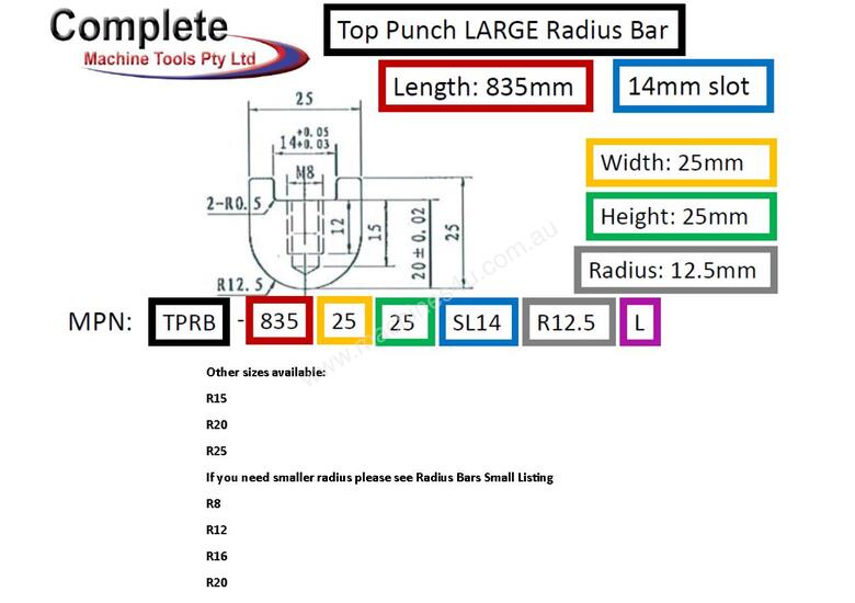 Click to view full size photos PRESS BRAKE TOOLING RADIUS PUNCH BARS LARGE