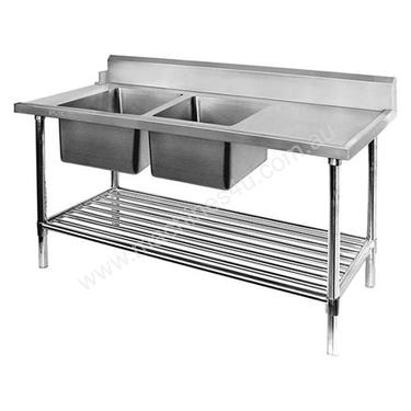 F.E.D. DSBD7-1800L/A Left Inlet Double Sink Dishwasher Bench