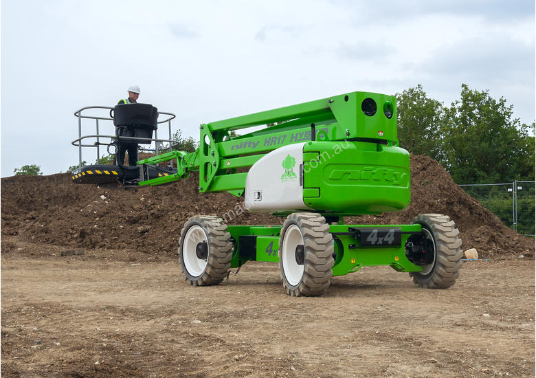 caption Nifty HR17 Hybrid 4x4 Self Propelled Boom Lift - compact and low weight