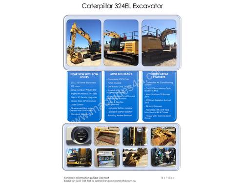 MUST GO! 2015 Caterpillar 324EL Excavator