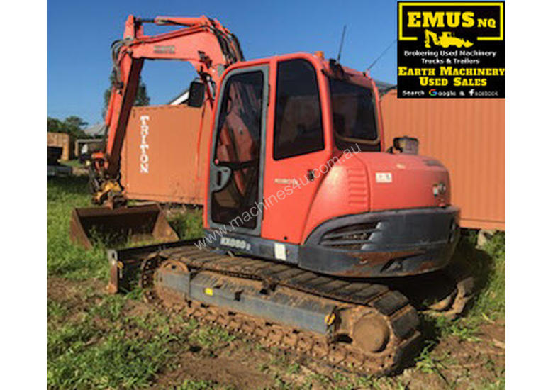 caption Kubota KX080-3 Excavator, 360 degree tilt hitch. MS472