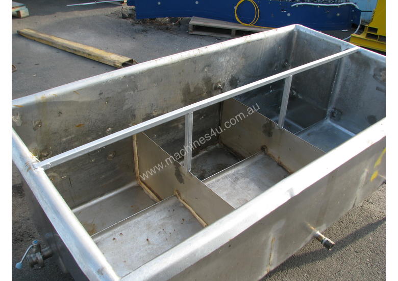 Used Tank 3 Section Stainless Steel Dip Dipping Tank Approx 950L