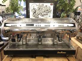 SAN MARINO LISA R 3 GROUP CHROME WITH BLACK BASE ESPRESSO COFFEE MACHINE - picture0' - Click to enlarge