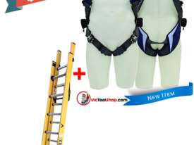 Branach Fiberglass Extension Ladder 3.9m with Exofit Safety Harness - picture0' - Click to enlarge