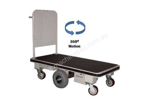 Battery Electric Powered Flatbed Trolley, 1200x600mm deck, 450kg Capacity