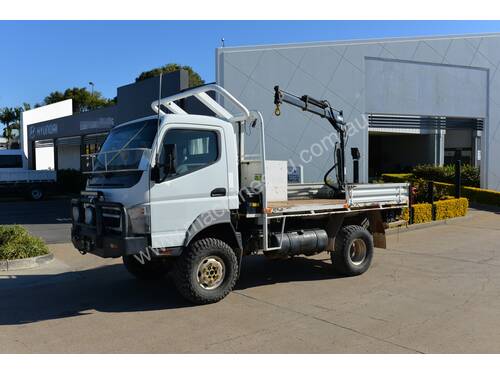 2010 MITSUBISHI FUSO CANTER Tray Truck - 4X4 - Truck Mounted Crane - Tray Top Drop Sides