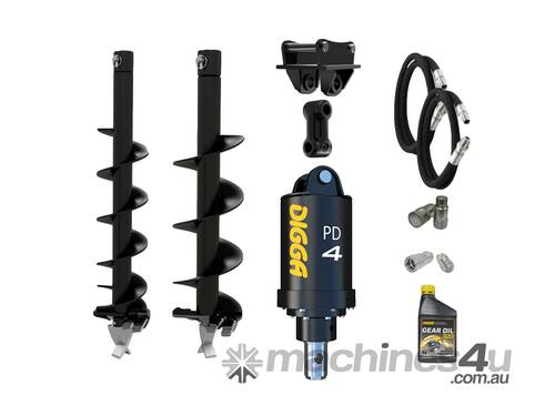 Digga PD4-2 65mm round auger drive combo package mini excavator up to 5T
