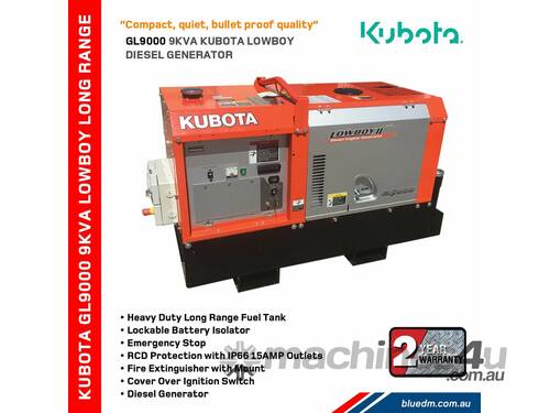 Kubota Generator Lowboy - Long Range Fuel Tank