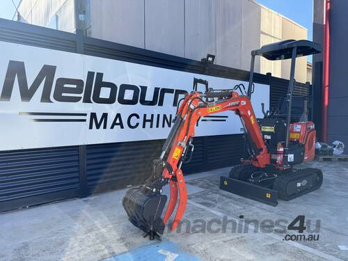 caption Mini Excavator 1.0 T Rhinoceros XN10-8 SIDE JOYSTICK Complete Attachments Package