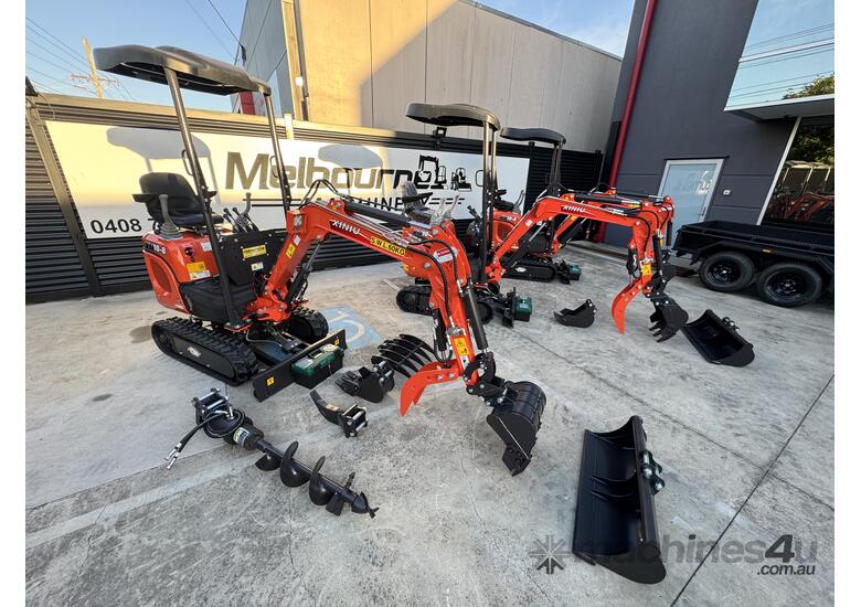 caption Mini Excavator 1.0 T Rhinoceros XN10-8 SIDE JOYSTICK Complete Attachments Package