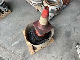 Bucket Of Temporary Fencing Clamps & Safety Cones - picture0' - Click to enlarge