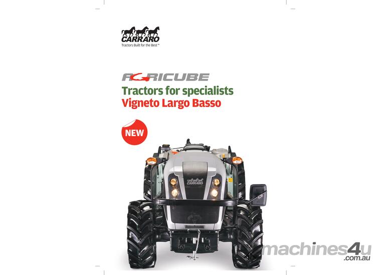 caption Agricube Frutteto Largo Orchard Tractor - FPT 4cyl 100hp Engine, Power Reverse Transmission